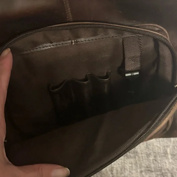 VTG Dark Brown Men's Leather Backpack